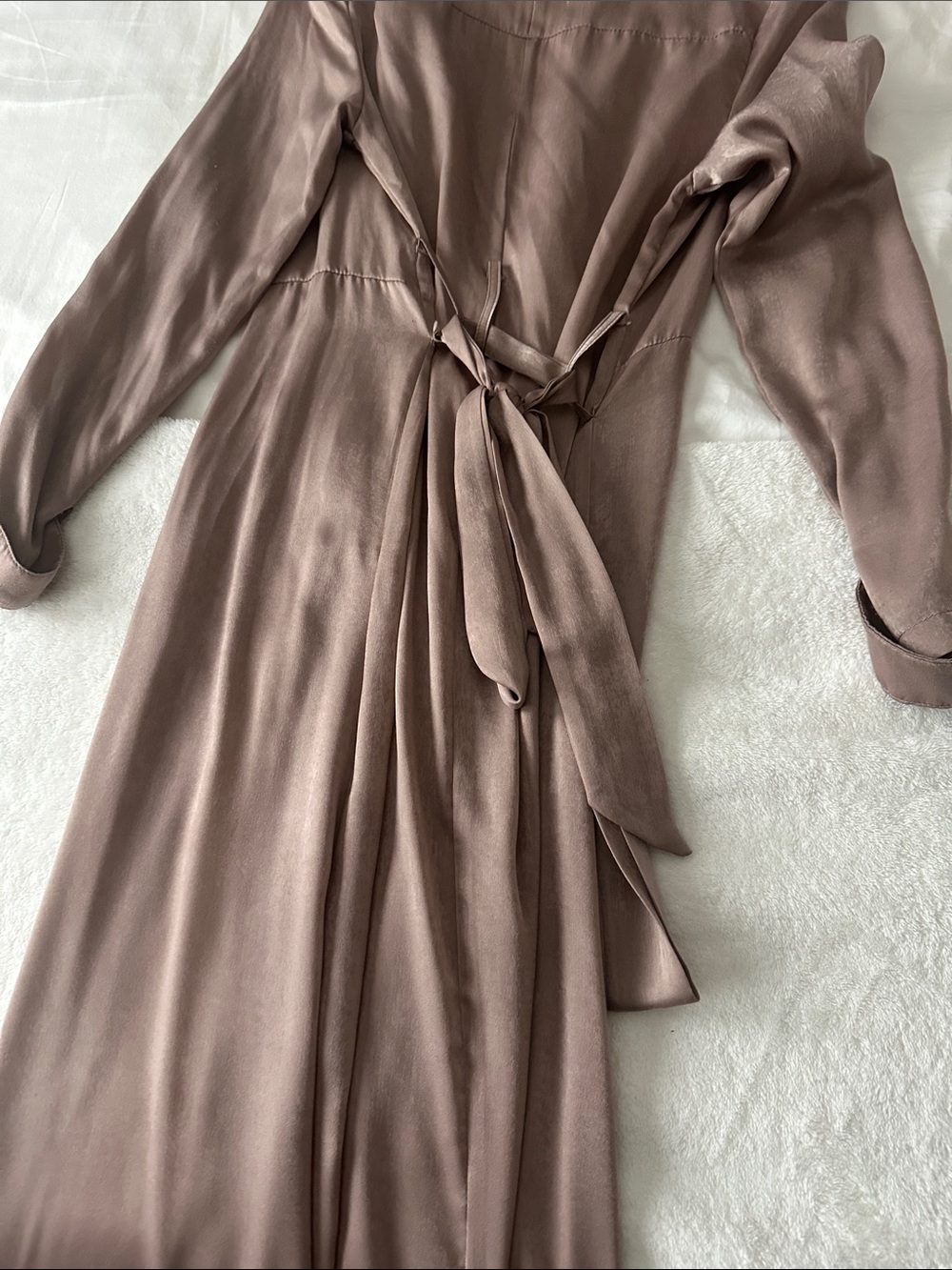 Long Maxi Trench in Dusty Rose - Picture 5 of 7